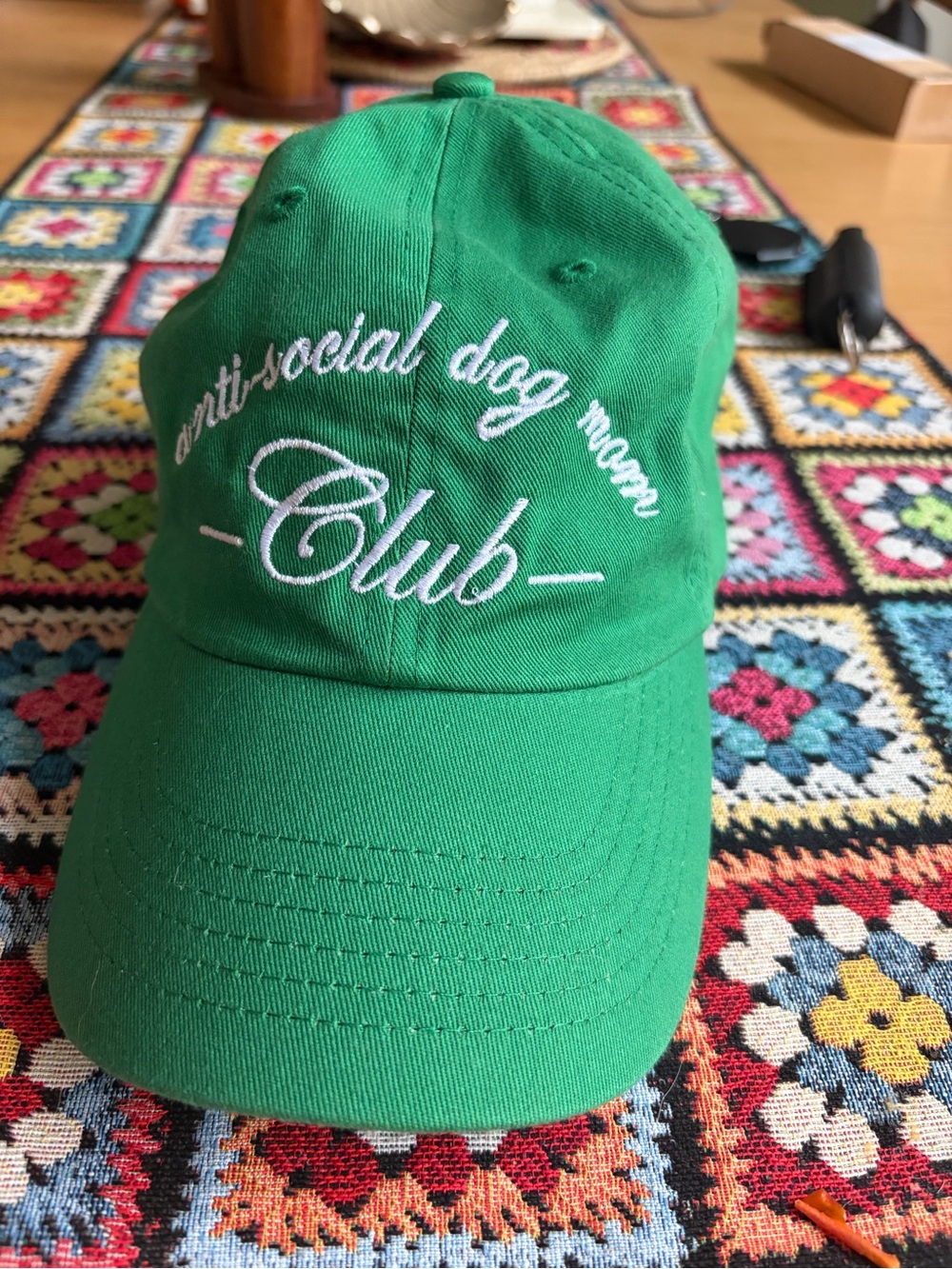 New “anti-social dog mom club” embroidered cotton adjustable hat